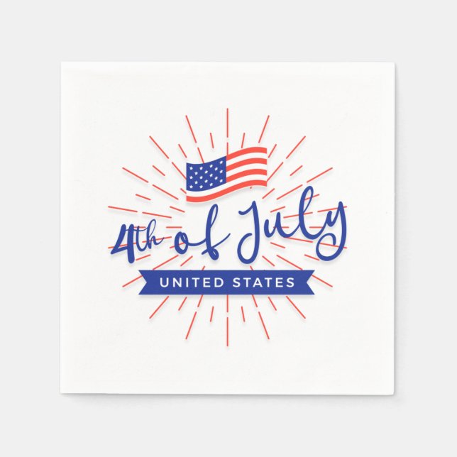 4th of July Celebration Paper Napkins (Front)