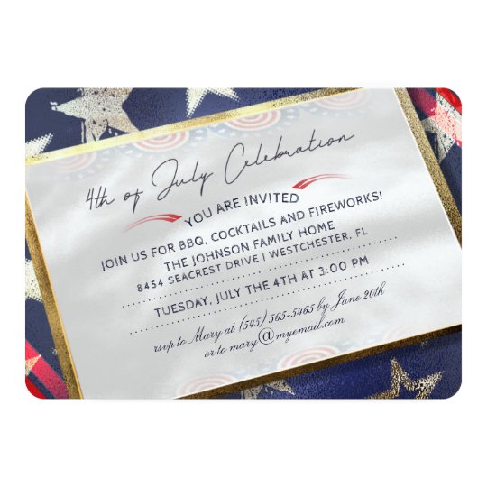 4th of July Celebration Party Elegant Invitation