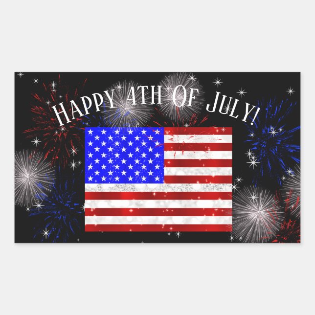 4th of July Celebration - USA flag Sticker (Front)