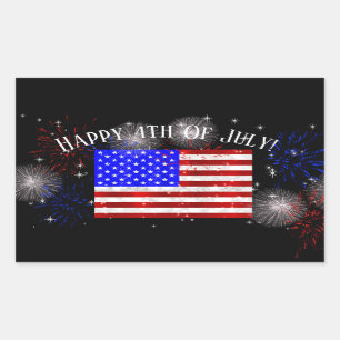 4th of July Celebration - USA flag Sticker