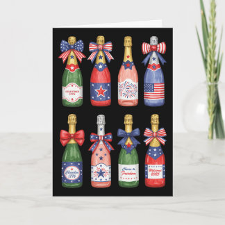4th Of July Champagne Shirt Cool Gl Coquette Bottl Card