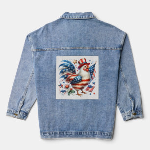 4th of July Chicken Clipart-61531 Denim Jacket