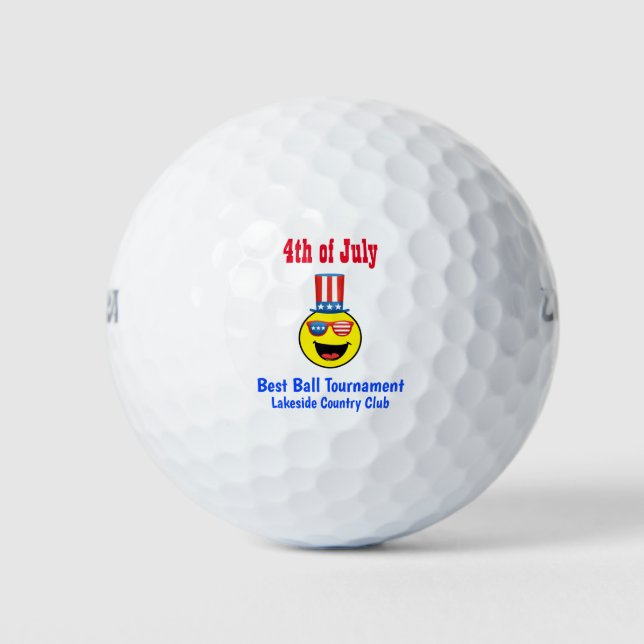4th of July Cool Patriotic Tournament Outing Golf Balls (Front)