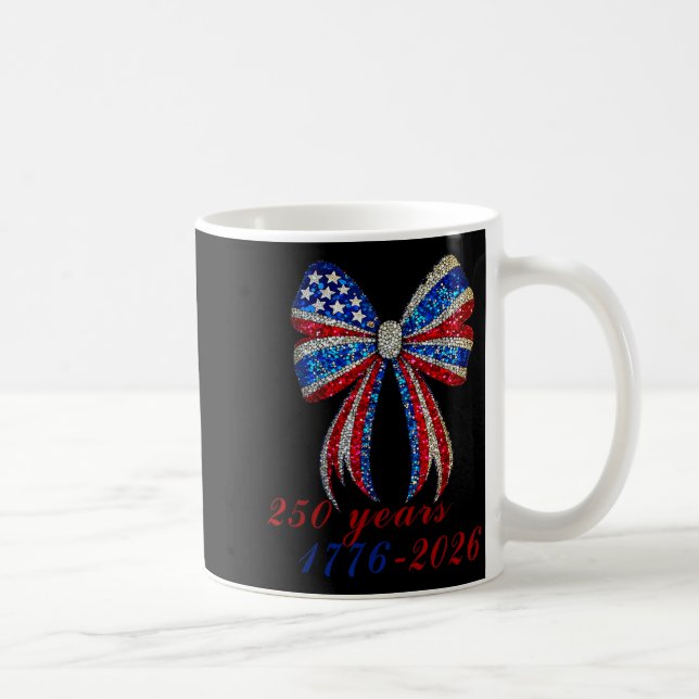 4th Of July Coquette American Flag Bow Funny Girls Coffee Mug (Right)