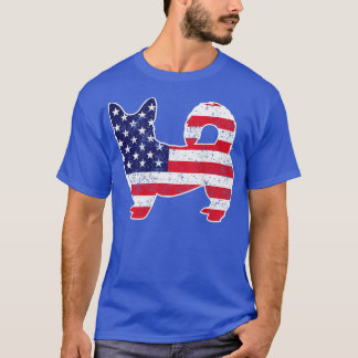 4th Of July Corgi Dog Graphic Patriotic USA Americ T-Shirt