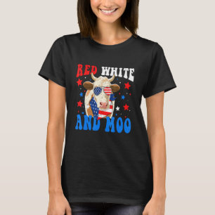 4th of July Cow Red White and Moo T-Shirt
