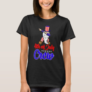 4th Of July Crew Gnome Women America Flag Love T-Shirt