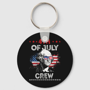 4th Of July Crew Independence Day Patriotic Family Keychain