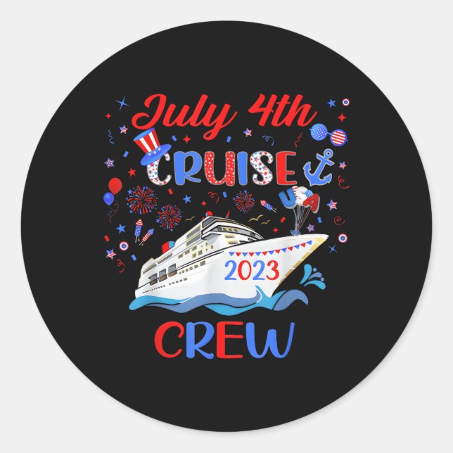 4Th Of July Cruise Trip Classic Round Sticker (Front)