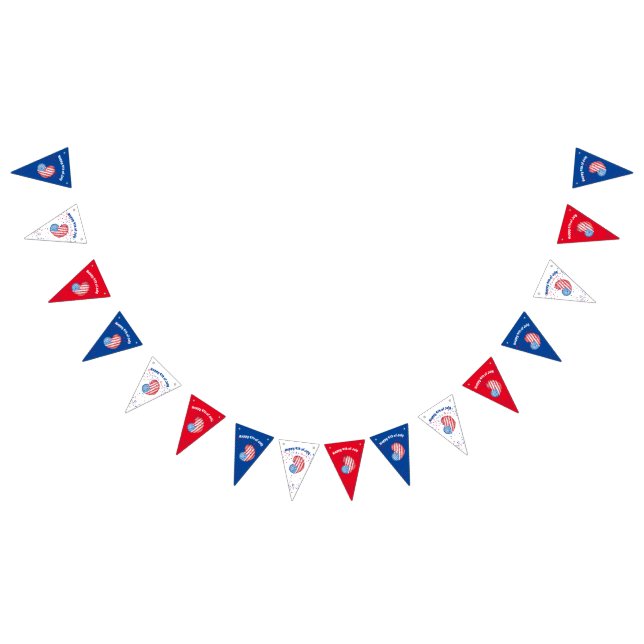 4th of July Custom bunting banner Triangle decor (All)