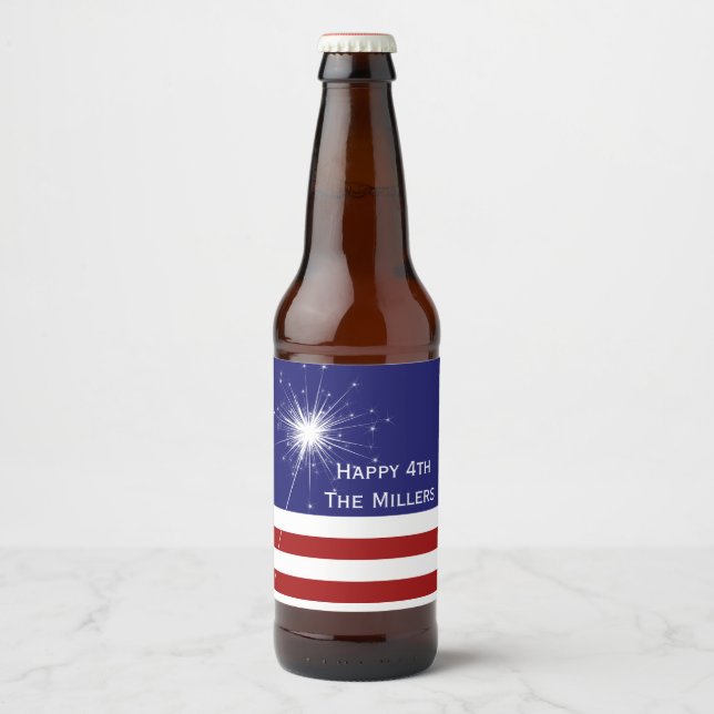 4th of July Customizable Label with Name (Front)
