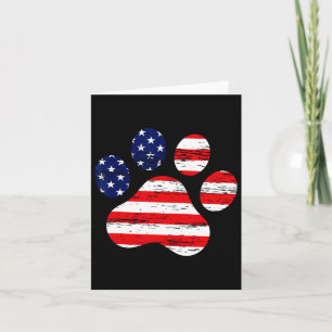 4th Of July Cute Dog Paw Usa American Flag Indepen Card