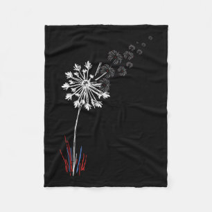 4th Of July Cute Flower American Patriotic 1 Fleece Blanket