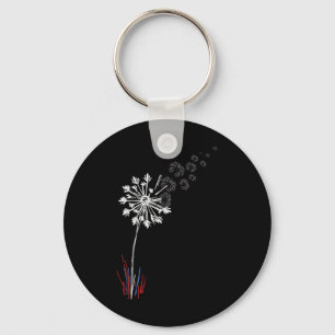 4th Of July Cute Flower American Patriotic 1 Keychain