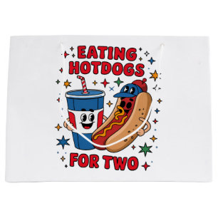 4th Of July Cute Hotdogs Large Gift Bag