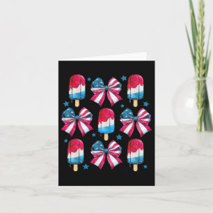 4th Of July Cute Popsicle Bows Patriotic Women Kid Card