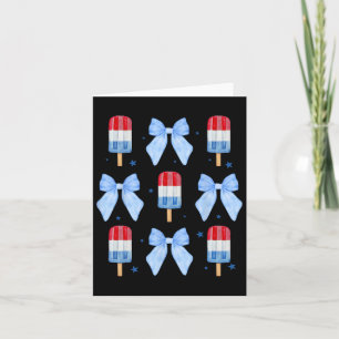 4th Of July Cute Popsicle Bows Patriotic Women Kid Card