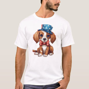 4th Of July Cute Puppy Dog-71009 T-Shirt