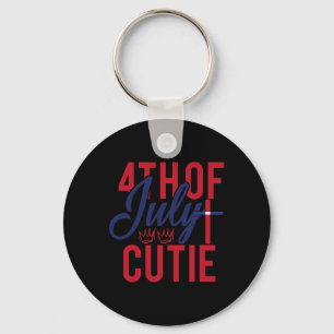 4th Of July Cutie Patriotic America Independence D Keychain