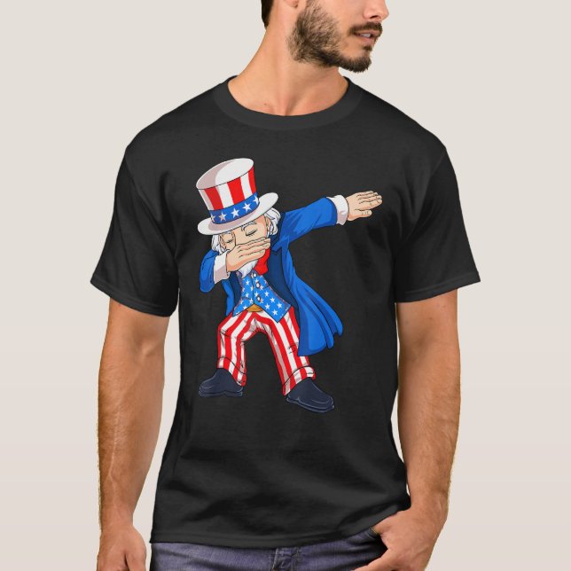 4th Of July Dabbing Uncle Sam American Flag Kids B T-Shirt (Front)
