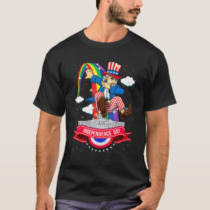 4th Of July Dabbing Uncle Sam Usa Flag Kids Teens T-Shirt
