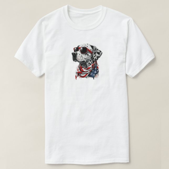 4th Of July Dalmatian T-Shirt (Design Front)