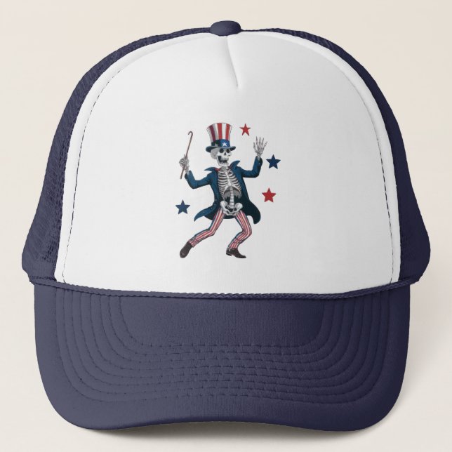 4th of July Dancing Skeleton Hat (Front)