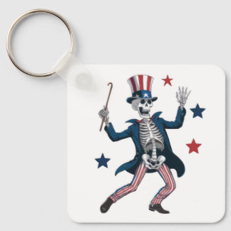 4th of July Dancing Skeleton Keychain