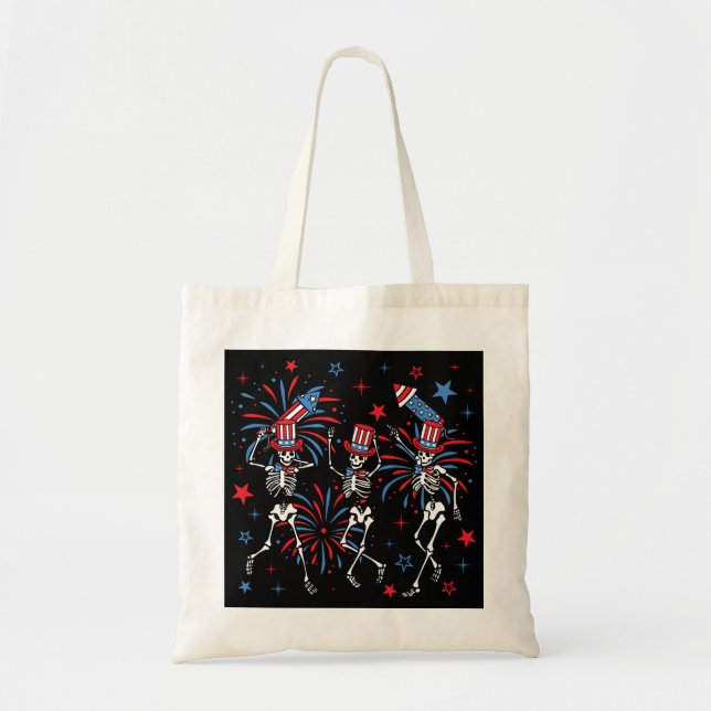 4th Of July Dancing Skeletons Tote Bag (Front)