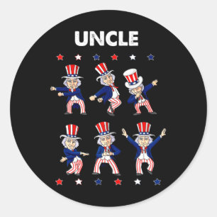 4th Of July Dancing Uncle Sam Boys Kids USA Patrio Classic Round Sticker