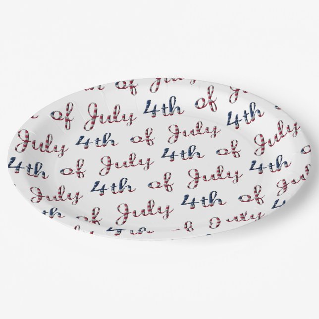 4th of July Declaration of Independence USA Paper Plate (Angled)