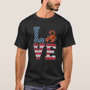 4th Of July Decor Patriotic Love Scorpion American T-Shirt