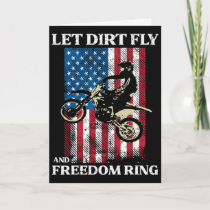 4th Of July Dirt Bike Motocross America Biker Men Card