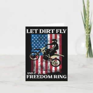 4th Of July Dirt Bike Motocross America Biker Men Card