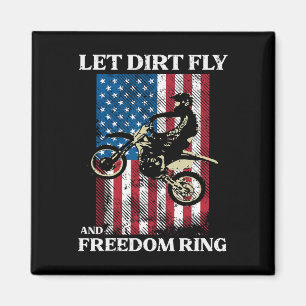 4th Of July Dirt Bike Motocross America Biker Men  Magnet