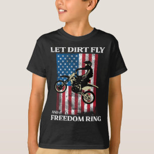 4th Of July Dirt Bike Motocross America Biker Men  T-Shirt