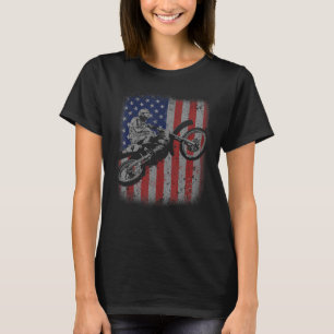4th of July Dirt Bike Motocross American Flag MX T-Shirt