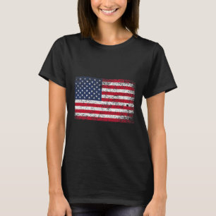 4th Of July Distressed American Usa Flag Pocket T-Shirt
