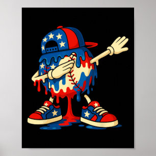 4th Of July Doberman Pinscher Usa American Flag Pa Poster