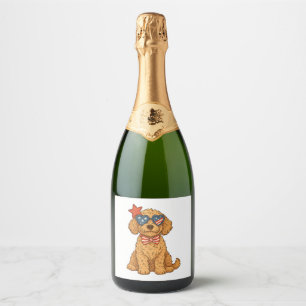 4th of July Dog Sparkling Wine Label