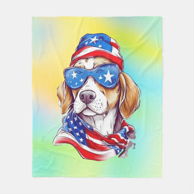 4th Of July Dog Sublimation-66361 Fleece Blanket (Front)