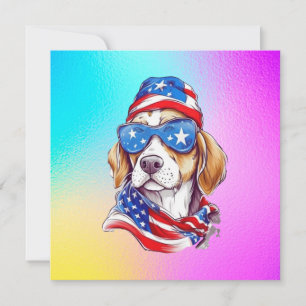 4th Of July Dog Sublimation-66361 Holiday Card