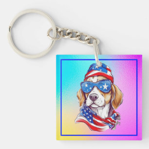 4th Of July Dog Sublimation-66361 Keychain