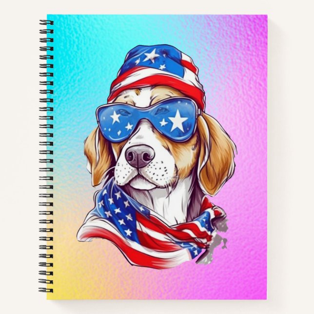 4th Of July Dog Sublimation-66361 Round Clock Notebook (Front)