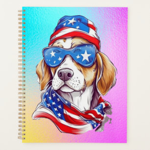 4th Of July Dog Sublimation-66361 Round Clock Planner
