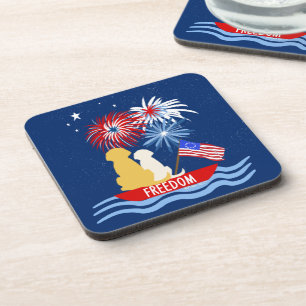 4th of July Dogs Annapolis Boat Coaster Set of 6