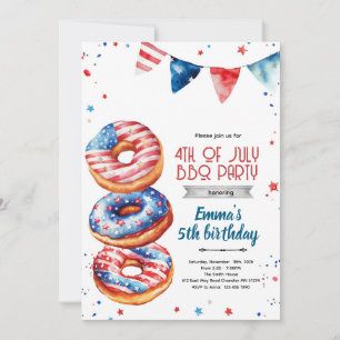 4th of July doughnut invitation