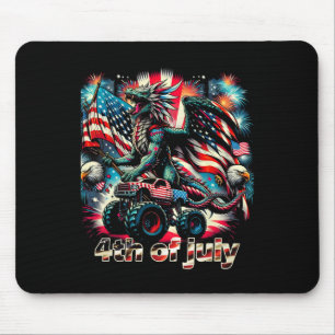 4th Of July Dragon Monster Truck Byld Eagle Americ Mouse Pad