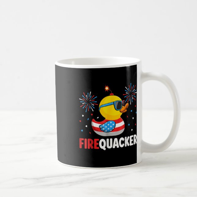 4th Of July Duck Firequacker Patriotic Fourth Of J Coffee Mug (Right)