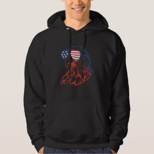 4th Of July Eagle American Flag Independence Day M Hoodie